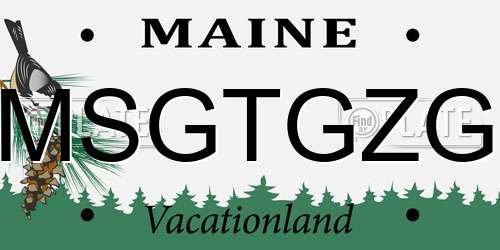 MSGTGZG Maine License Plate