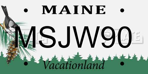 MSJW90 Maine License Plate
