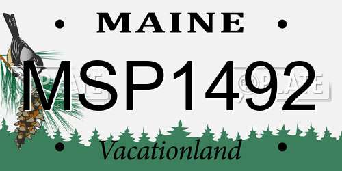 MSP1492 Maine License Plate