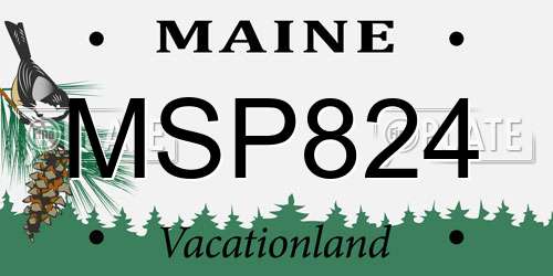 MSP824 Maine License Plate