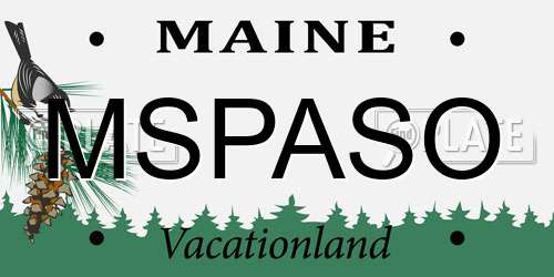MSPASO Maine License Plate