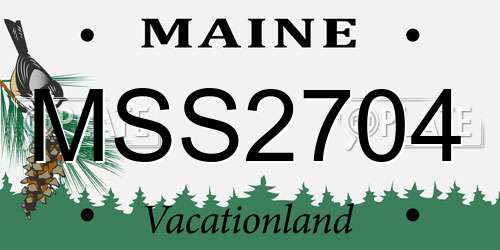 MSS2704 Maine License Plate