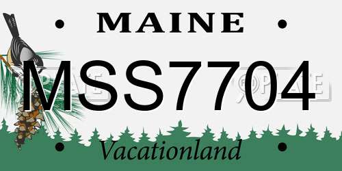 MSS7704 Maine License Plate