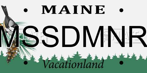MSSDMNR Maine License Plate