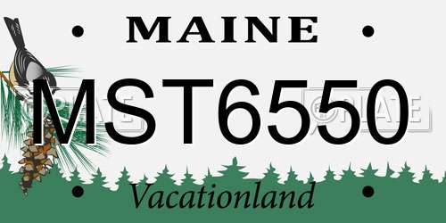 MST6550 Maine License Plate