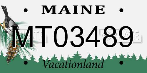 MT03489 Maine License Plate