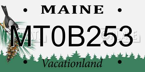 MT0B253 Maine License Plate