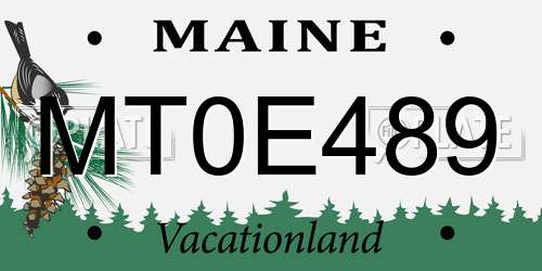 MT0E489 Maine License Plate