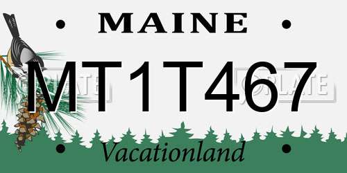 MT1T467 Maine License Plate