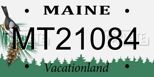 MT21084 Maine License Plate