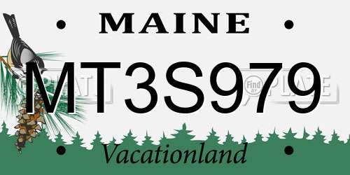 MT3S979 Maine License Plate