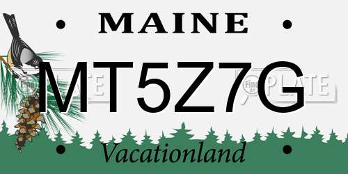 MT5Z7G Maine License Plate
