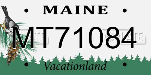 MT71084 Maine License Plate