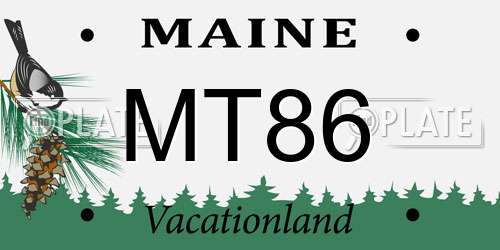 MT86 Maine License Plate