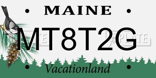 MT8T2G Maine License Plate