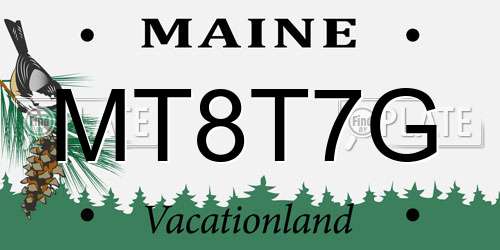 MT8T7G Maine License Plate