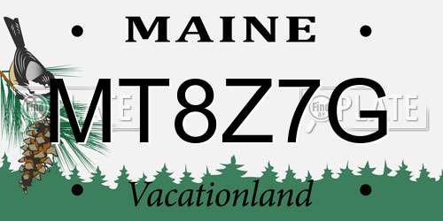 MT8Z7G Maine License Plate