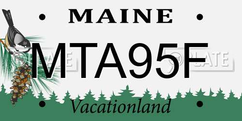 MTA95F Maine License Plate