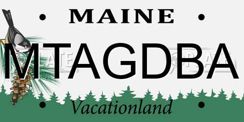 MTAGDBA Maine License Plate