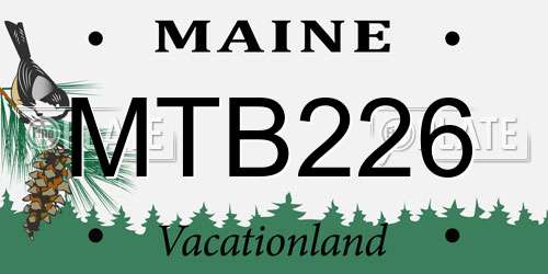 MTB226 Maine License Plate
