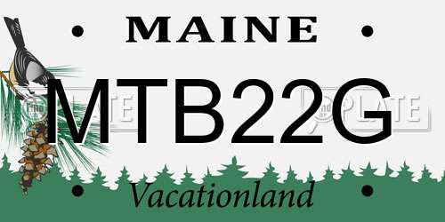 MTB22G Maine License Plate