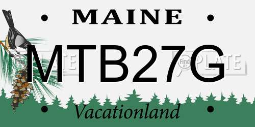 MTB27G Maine License Plate