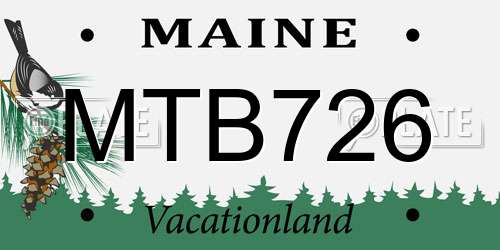MTB726 Maine License Plate