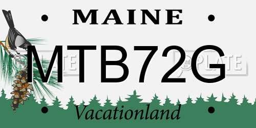 MTB72G Maine License Plate