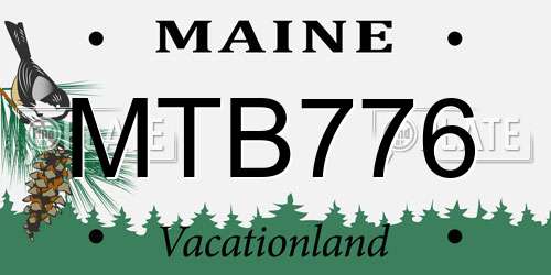 MTB776 Maine License Plate