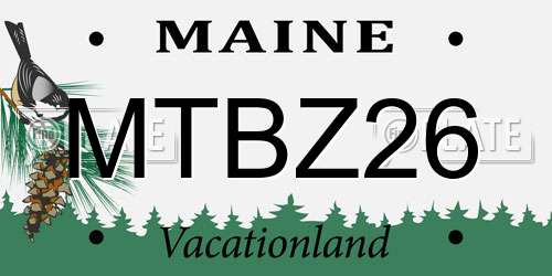 MTBZ26 Maine License Plate