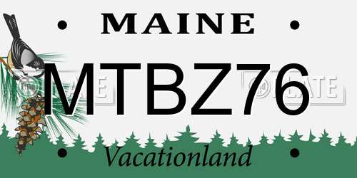 MTBZ76 Maine License Plate