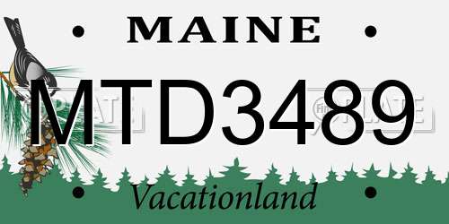 MTD3489 Maine License Plate