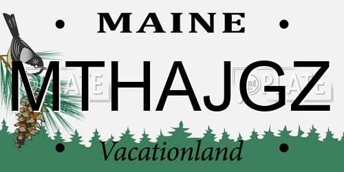 MTHAJGZ Maine License Plate