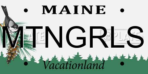 MTNGRLS Maine License Plate