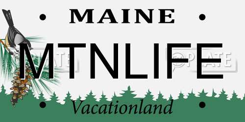 MTNLIFE Maine License Plate