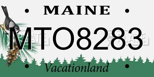 MTO8283 Maine License Plate