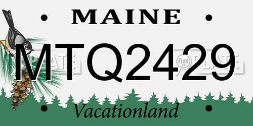 MTQ2429 Maine License Plate