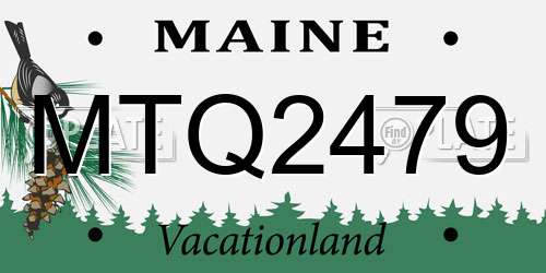 MTQ2479 Maine License Plate