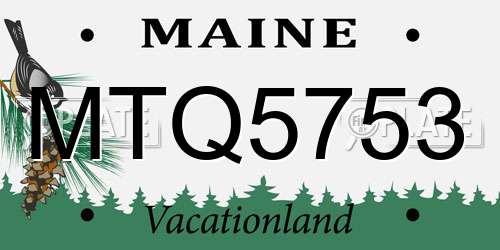 MTQ5753 Maine License Plate