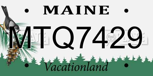 MTQ7429 Maine License Plate
