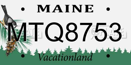 MTQ8753 Maine License Plate
