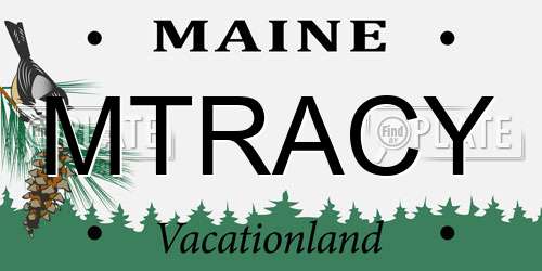 MTRACY Maine License Plate