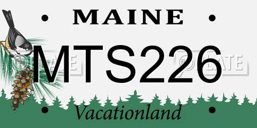 MTS226 Maine License Plate