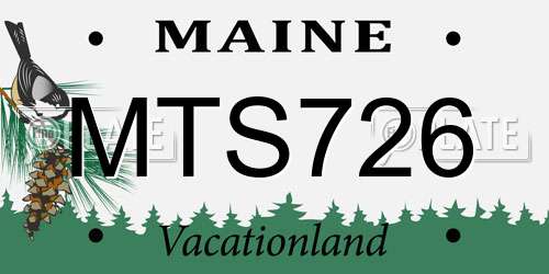 MTS726 Maine License Plate