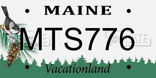MTS776 Maine License Plate