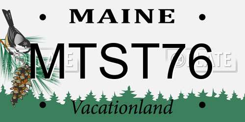 MTST76 Maine License Plate
