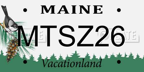 MTSZ26 Maine License Plate