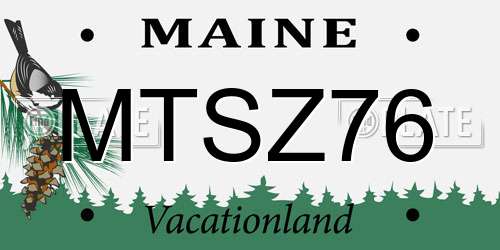 MTSZ76 Maine License Plate