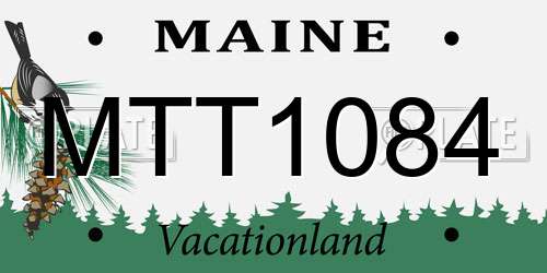 MTT1084 Maine License Plate