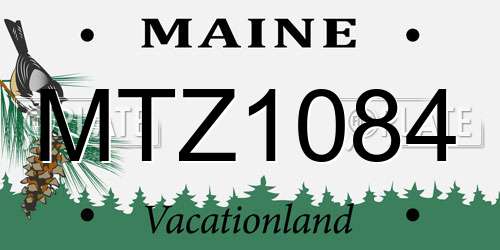 MTZ1084 Maine License Plate